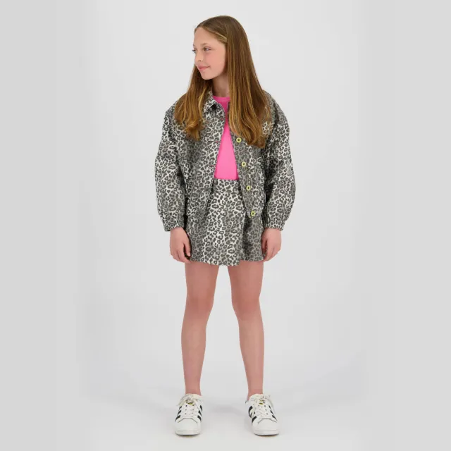 Vingino denim skort met panterprint grijs Dark grey vintage