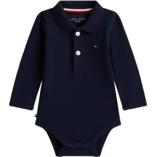 Tommy Hilfiger katoenen romper - donkerblauw Jongens/Meisjes Stretchkatoen Polokraag