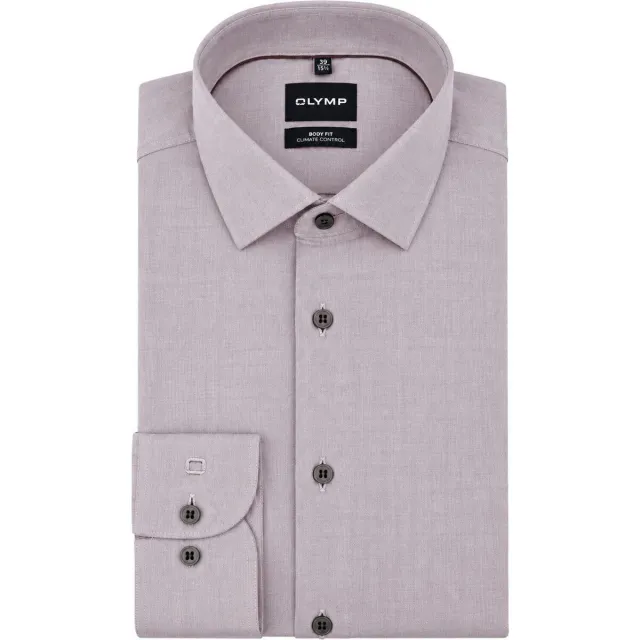 Olymp Overhemd Lange Mouw Olymp Overhemd Level 5 24/Seven Taupe
