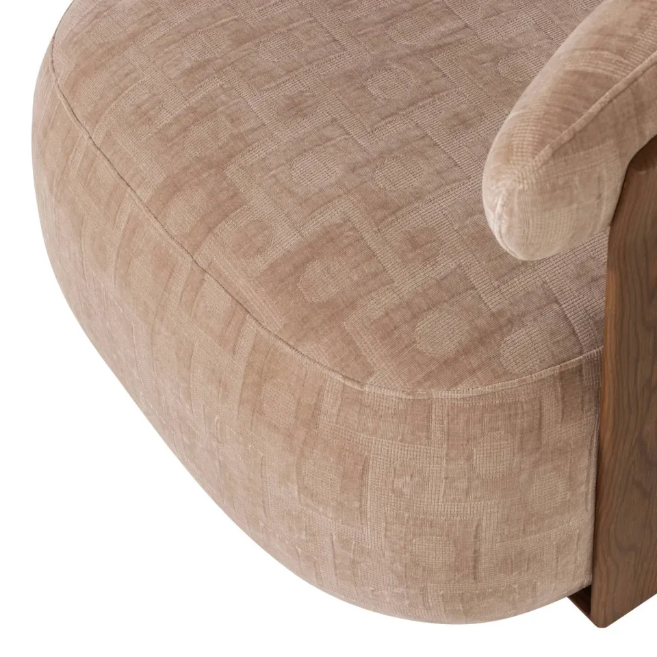 WOOOD Foon Fauteuil - Structuurstof - Bruin - 78x82x73, foto 6