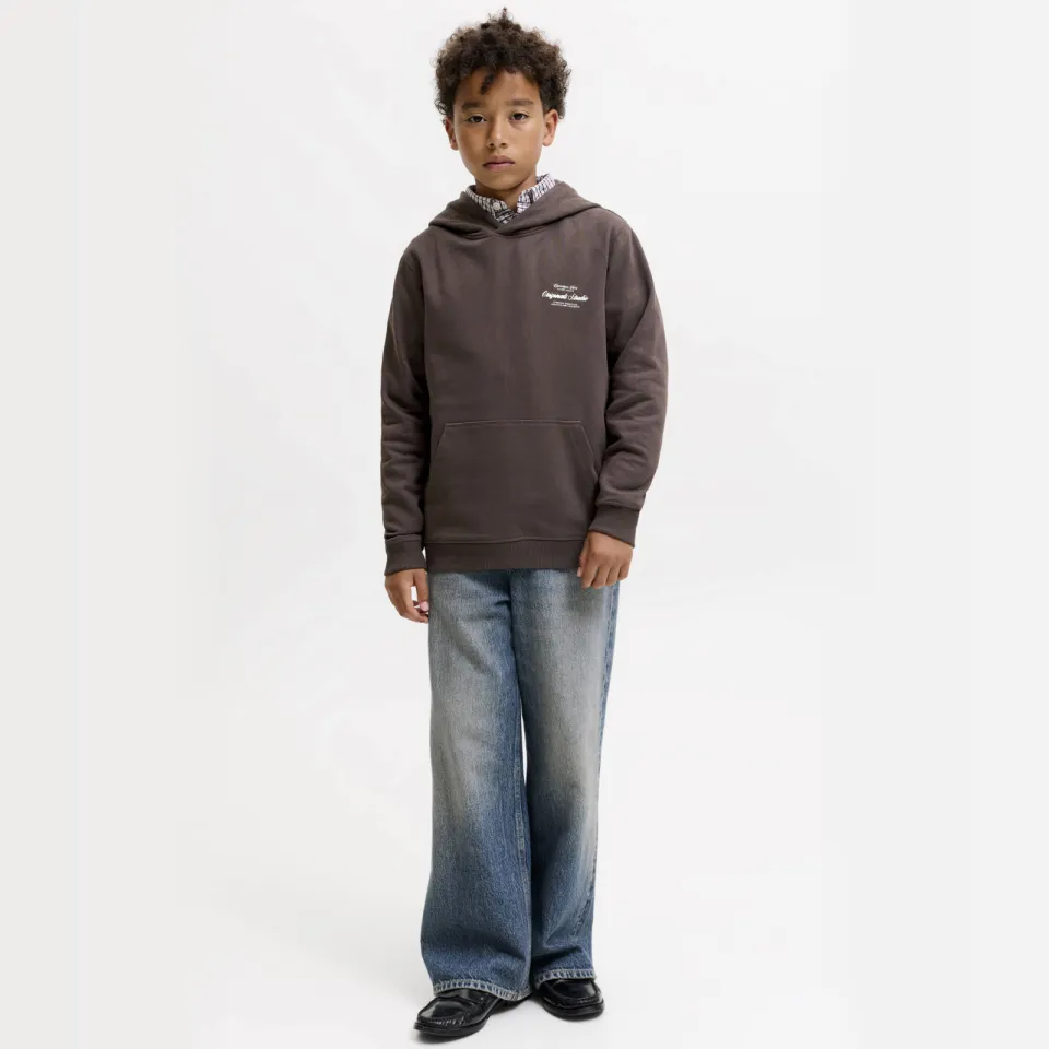 Jack & Jones JUNIOR hoodie met backprint - donkerbruin, foto 4