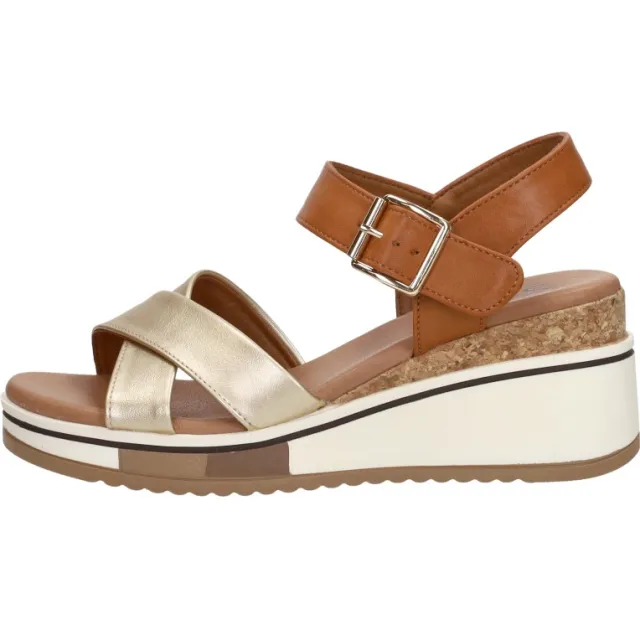 Sub55 sandalen hak cognac, foto 2