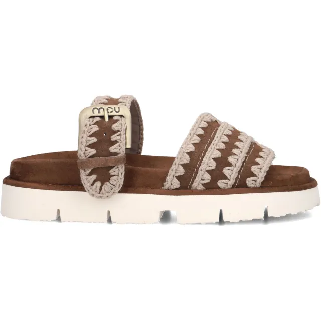 Mou Bio Sandal Buckle Strap slippers bruin, foto 2