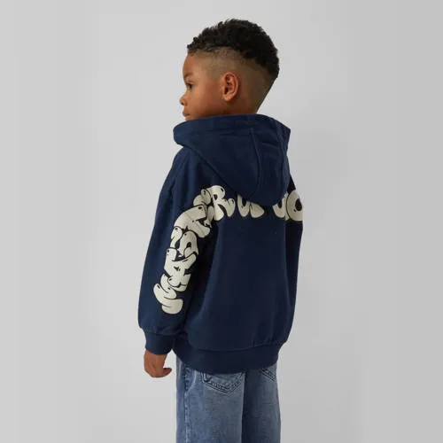 S.Oliver hoodie met backprint donkerblauw marine, foto 4