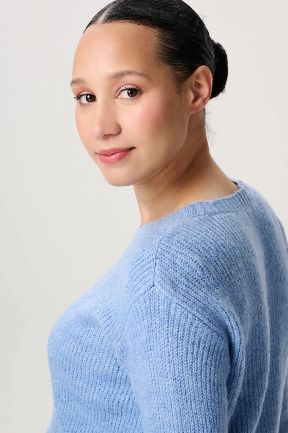 Noppies maternity zwangerschaps cropped trui blauw gebreid, foto 8