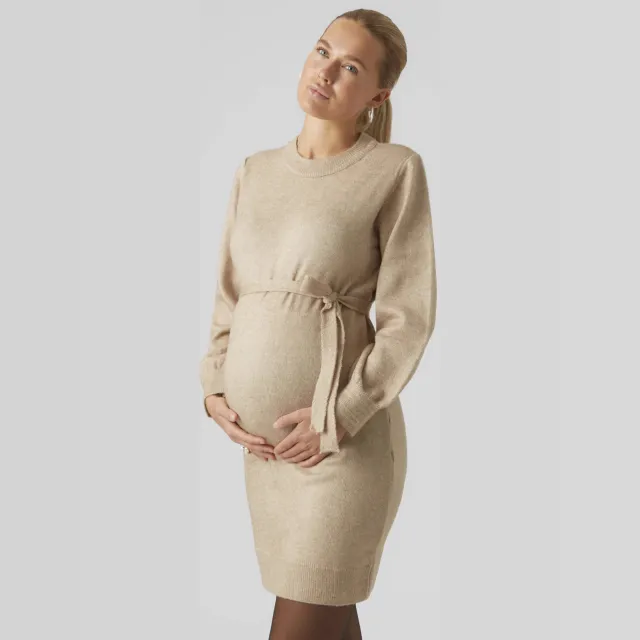 Mamalicious MLNEWANNE zwangerschapsjurk beige