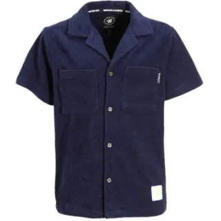 Me & My Monkey overhemd van badstof blauw Jongens Katoen Klassieke kraag Donkerblauw