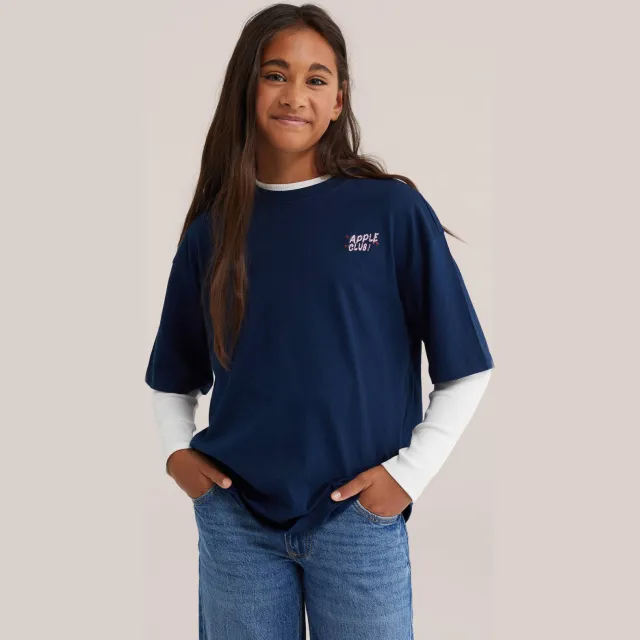 WE Fashion T-shirt met backprint donkerblauw, foto 4