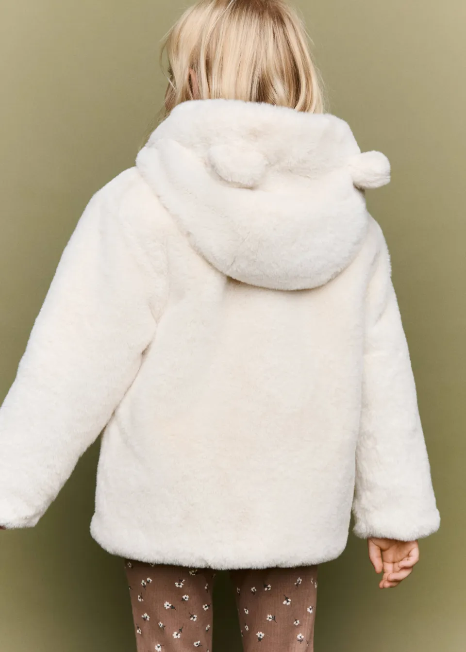 Mango winter faux fur jas wit, foto 5