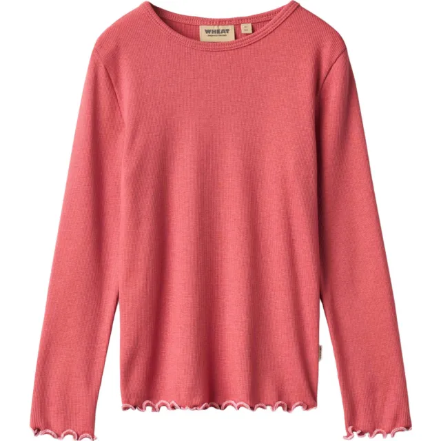 Wheat Elsie rechtvallende longsleeve koraalrood, foto 2