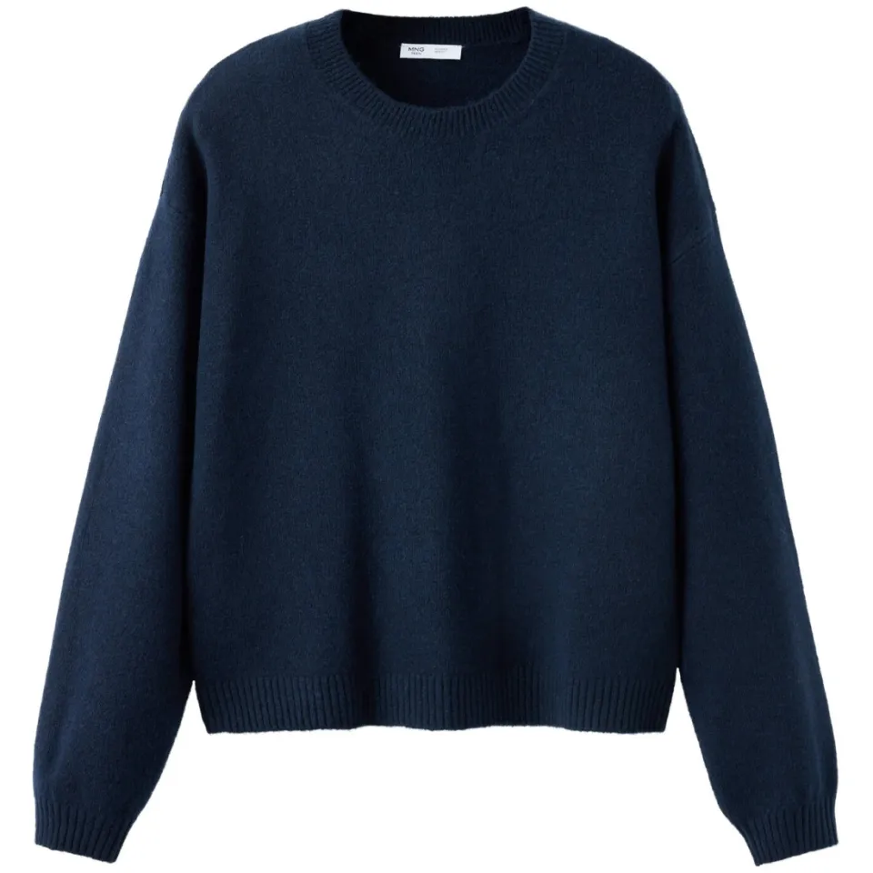 Mango TEEN gebreide trui met wol - marineblauw, foto 2