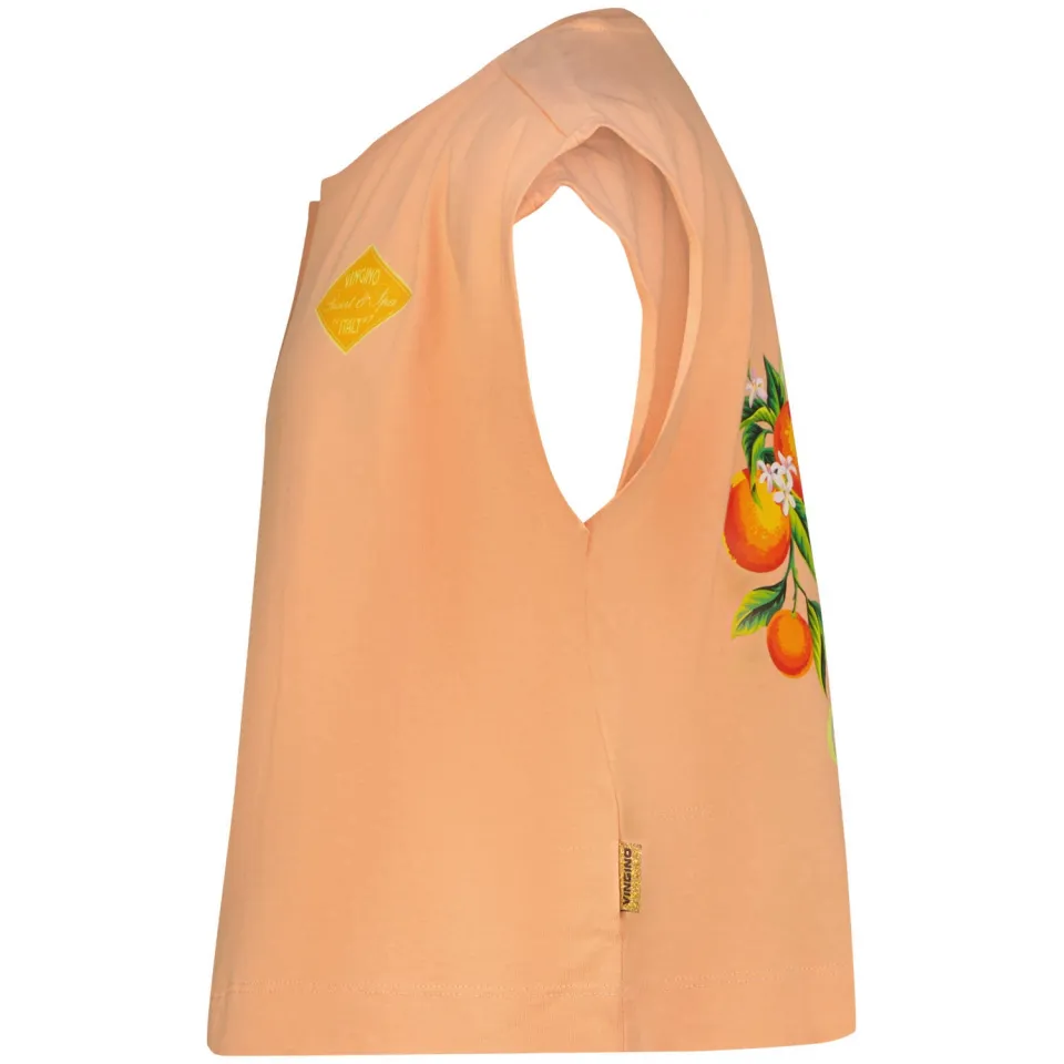 Vingino T-shirt met backprint lichtoranje, foto 3
