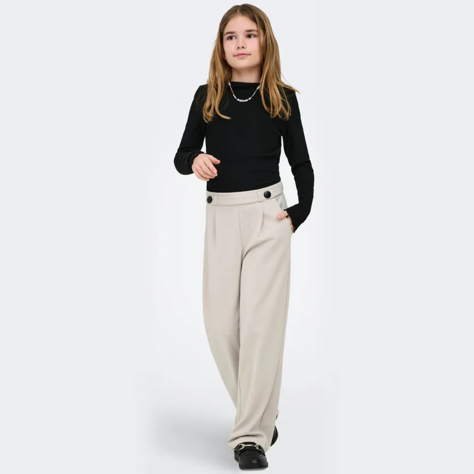 Only Kids Girl wide leg casual broek grijs