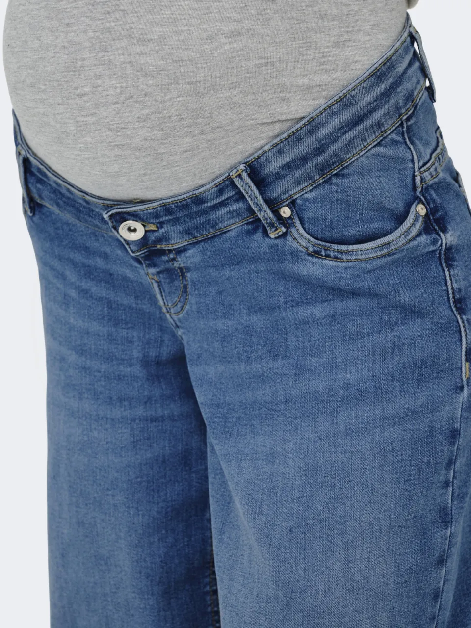 Only MATERNITY OLMMADISON wide leg zwangerschaps jeans - middelblauw medium blue denim, foto 8