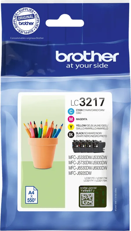 Brother LC-3217 inktcartridges voordeelverpakking 4 kleuren cyaan