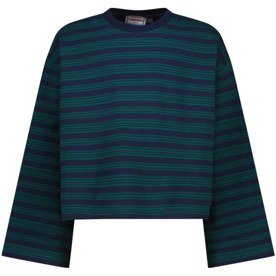 Vingino gestreepte longsleeve donkergroen donkerblauw/groen, foto 2