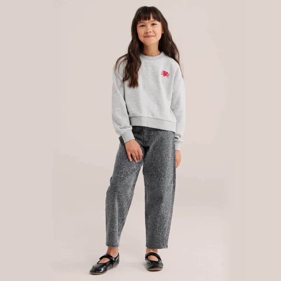 WE Fashion sweater met tekst - grijs