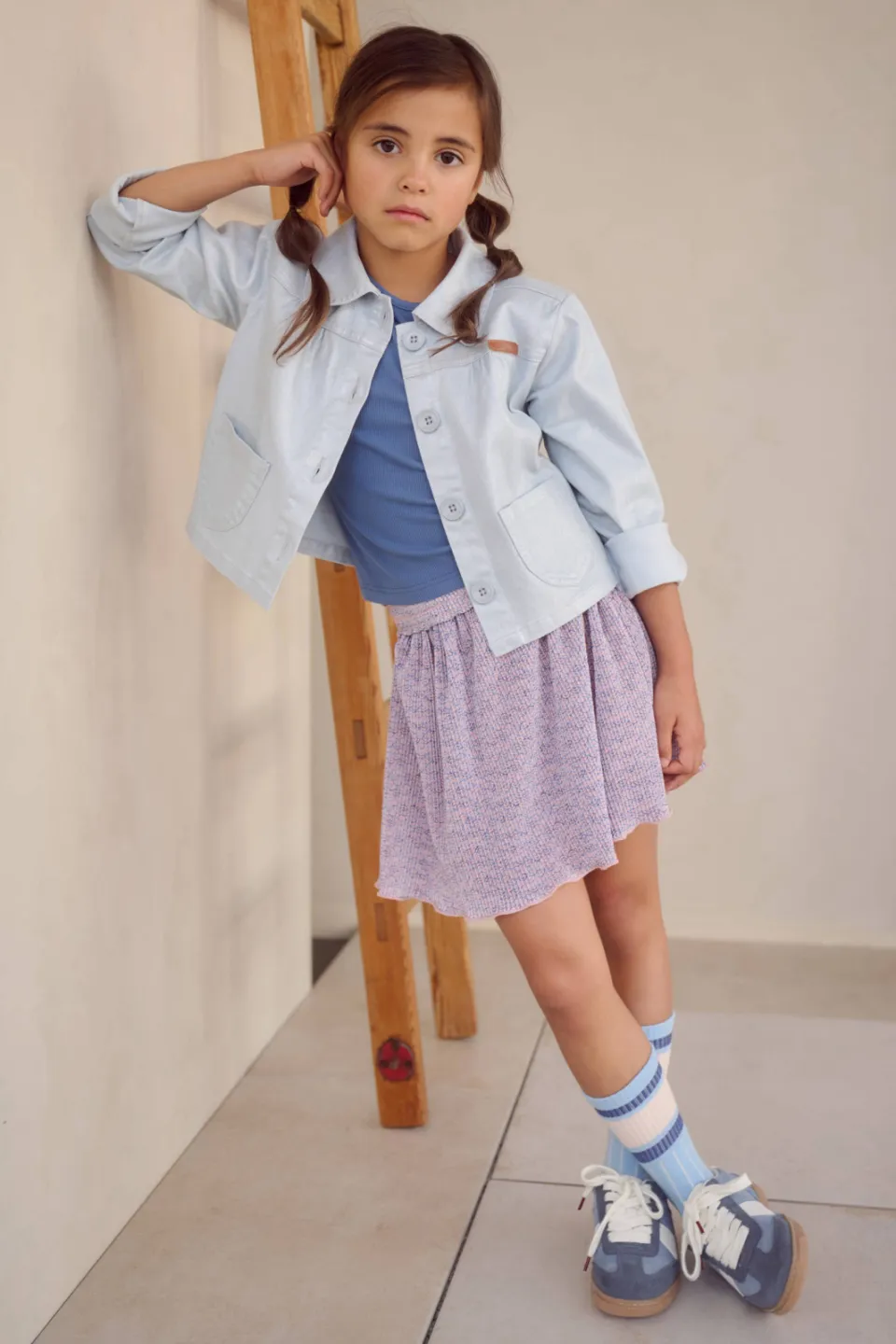 Nono T-shirt blauw ribgebreid, foto 6