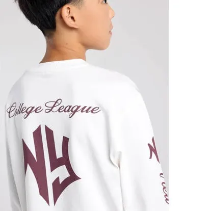 America Today longsleeve met backprint - wit/donkerrood, foto 7