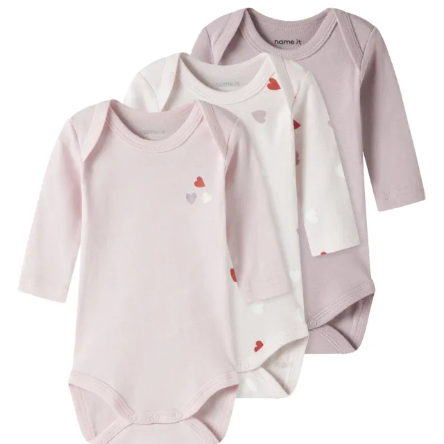 NAME IT BABY romper - lichtroze/ecru/lila (set van 3), foto 2