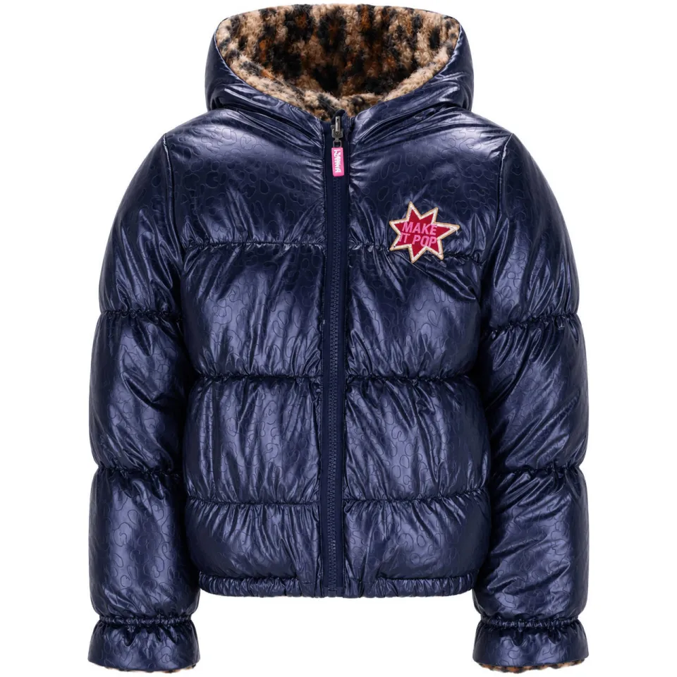 B.Nosy Jessie omkeerbare winterjas donkerblauw donkerblauw/bruin, foto 2
