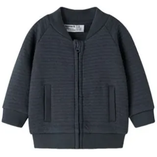 NAME IT BABY jacquard sweatvest - donkerblauw Jongens Katoen Ronde hals