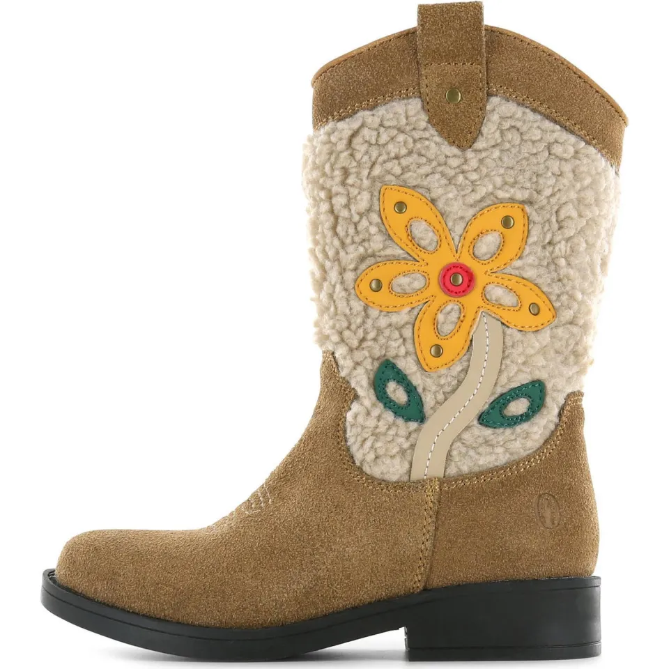 Shoesme cowboylaarzen cognac met bloemen, foto 7