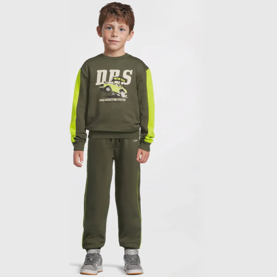 Orange Stars fleece joggingbroek Alec khaki