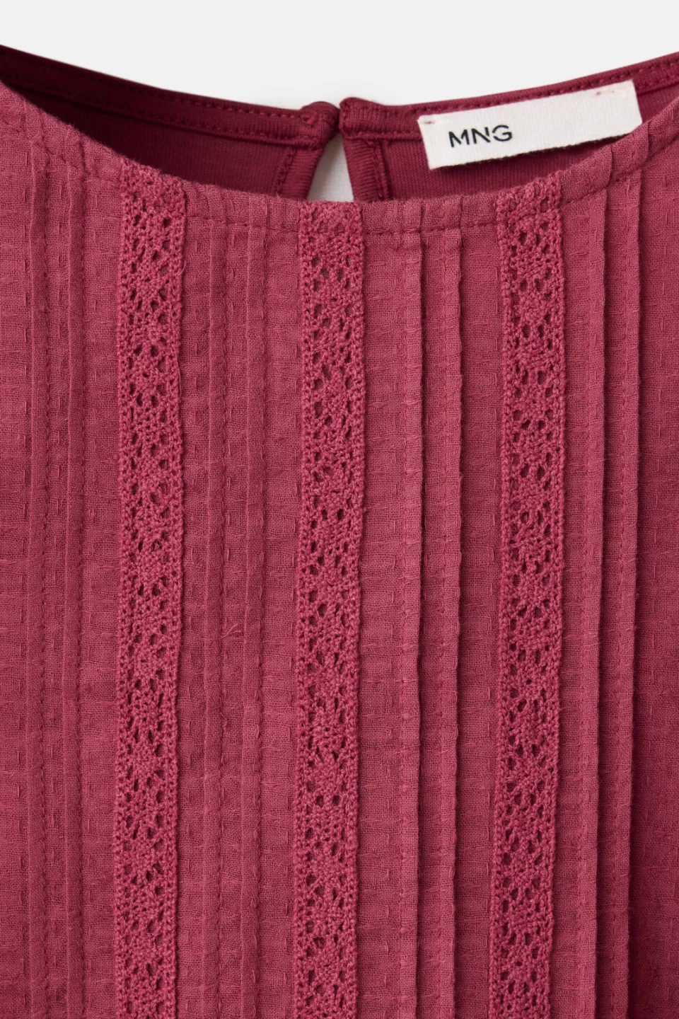 Mango Kids rechtvallende longsleeve met ruches fuchsiaroze, foto 5