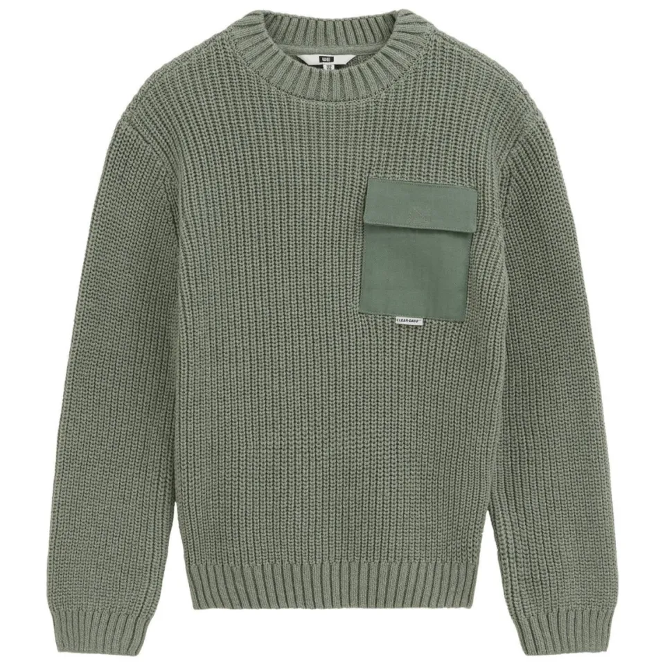 WE Fashion katoenen gebreide trui - groen, foto 2