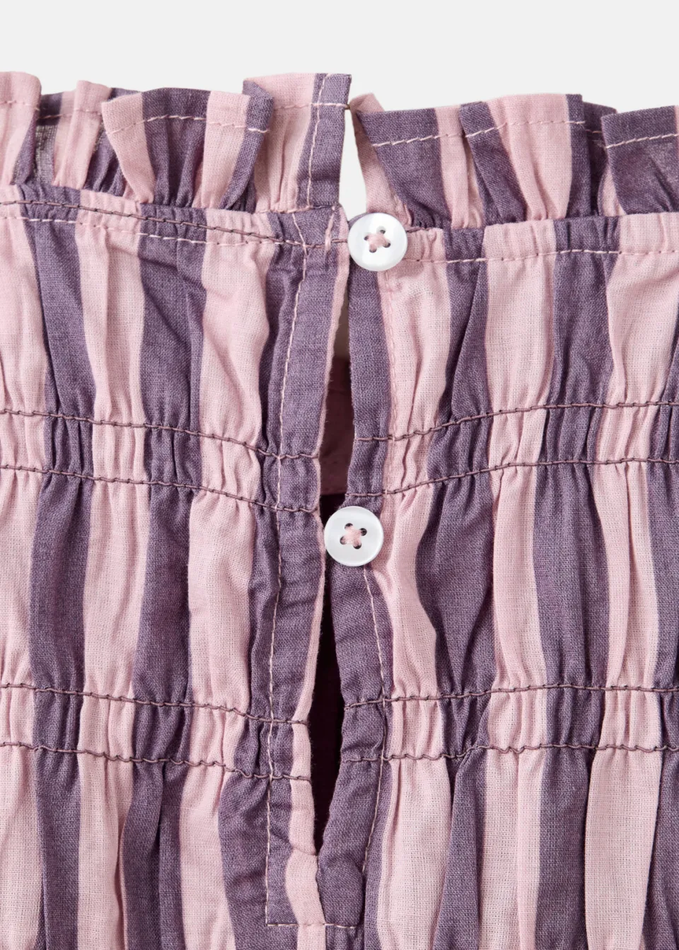 Mango gestreepte blousetop met smockwerk paars, foto 8
