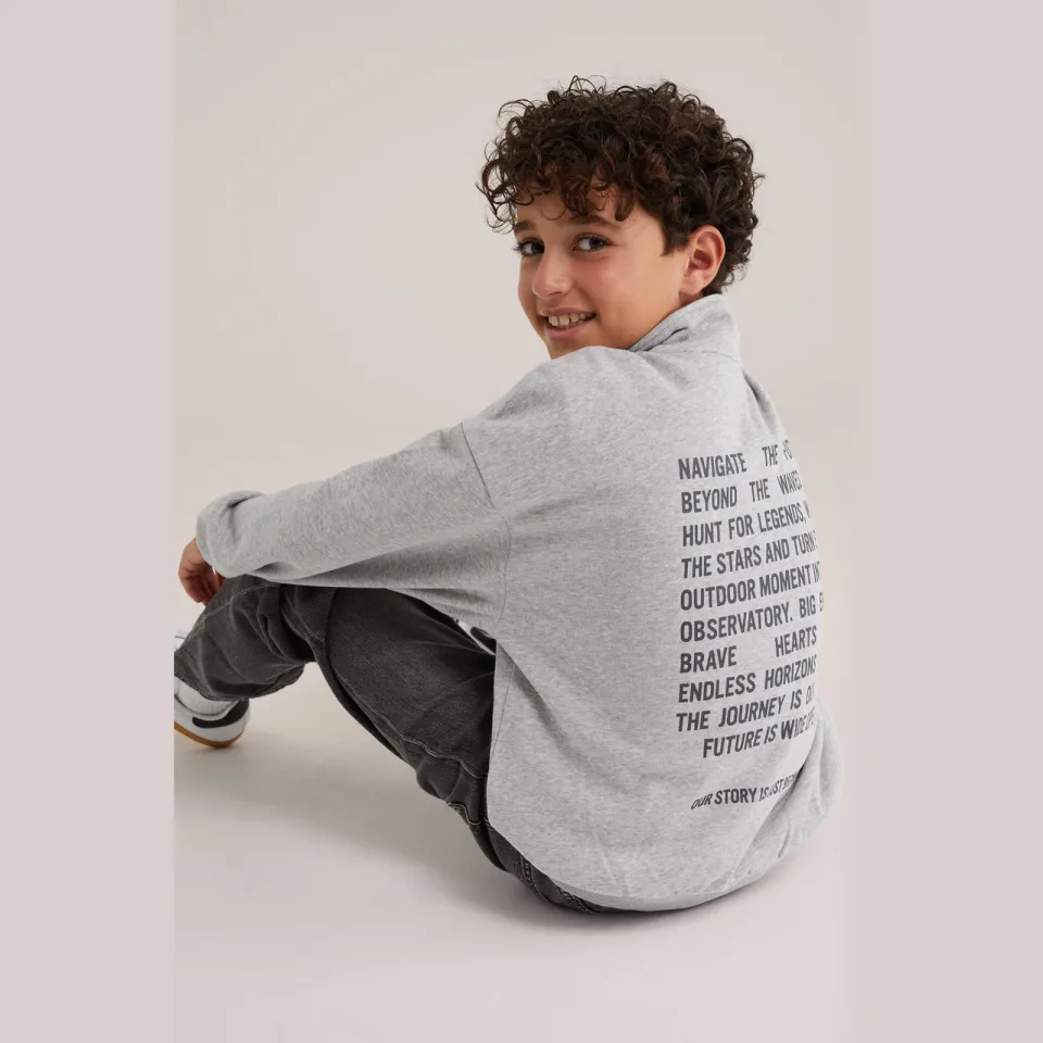 WE Fashion sweat schipperstrui met backprint - grijs, foto 5