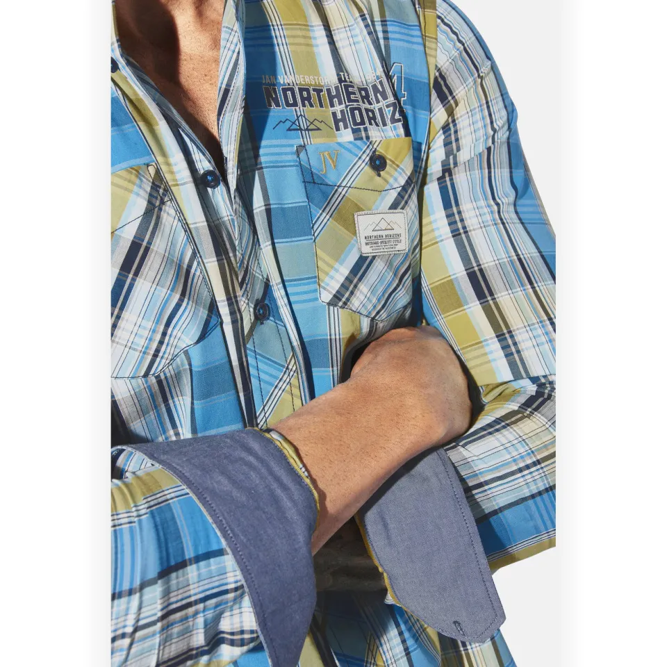 Jan Vanderstorm casual overhemd JORHEIM Plus blauw, foto 8