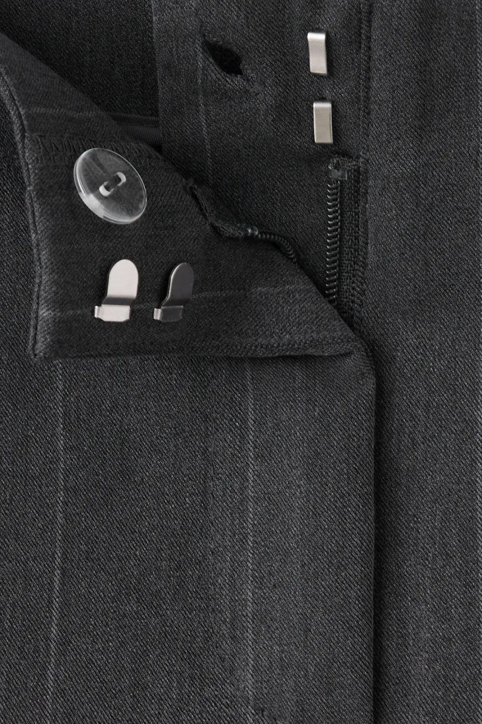 Mango wide leg pantalon met krijtstreep grijs, foto 5