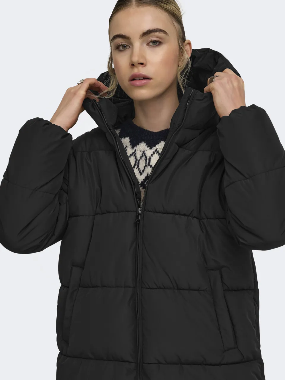 Only Juta puffer winterjas zwart, foto 5