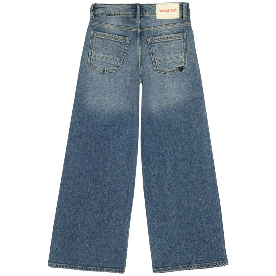 Vingino Cita essential high waist wide leg jeans - mid blue wash, foto 2
