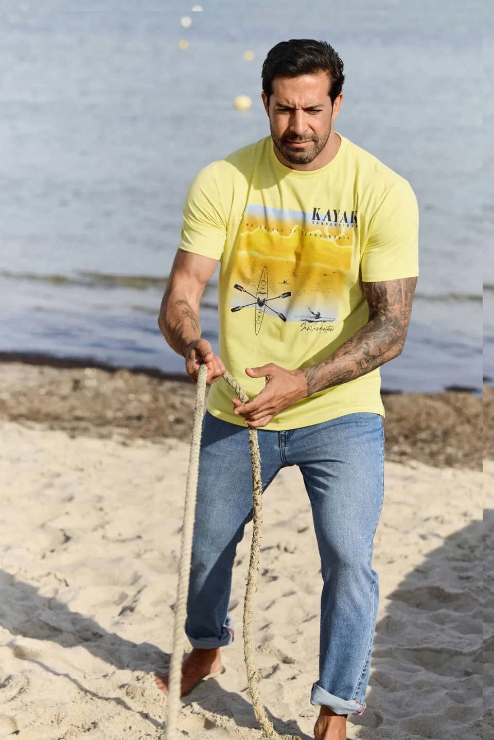 Jan Vanderstorm HEYFAR T-shirt lichtgeel, foto 3