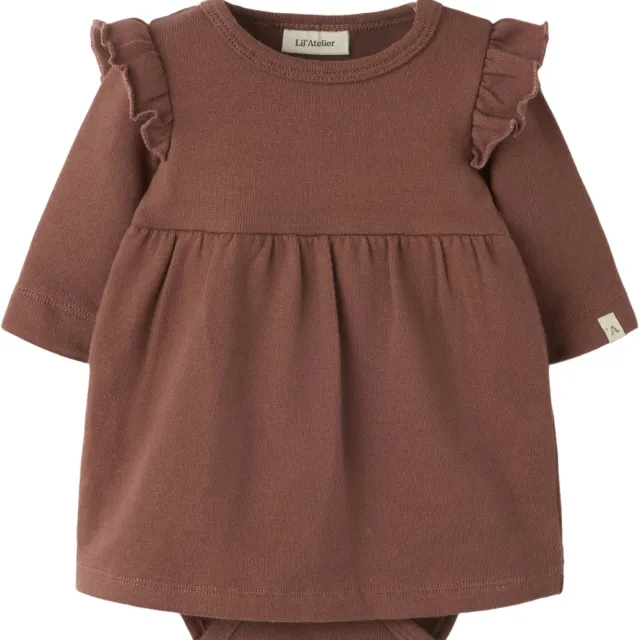 Lil' Atelier Baby korte jurk bruin