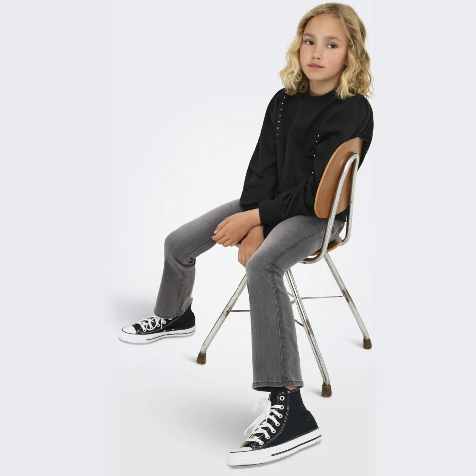 KIDS ONLY GIRL high waist flared jeans grey denim, foto 3