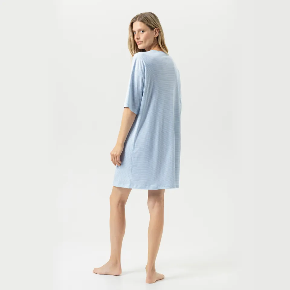 Mey Simple Stripes nachthemd lichtblauw blauw, foto 4