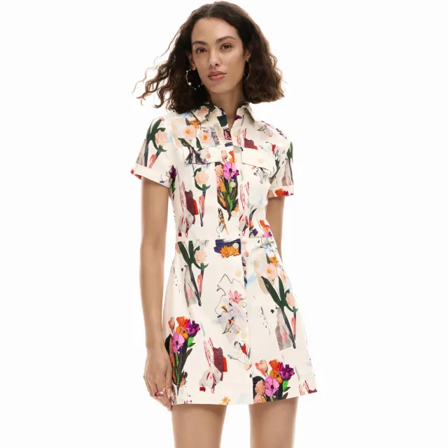Desigual blousejurk met all over print wit Wit/multi