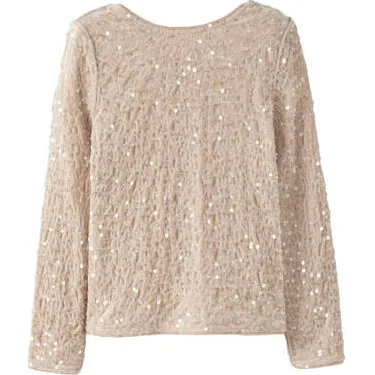 NAME IT KIDS blousetop ecru met pailletten, foto 2