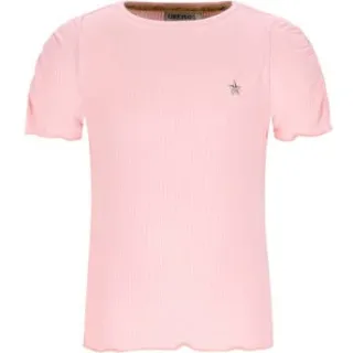 Like Flo T-shirt roze rib gebreid Meisjes Viscose Ronde hals Effen