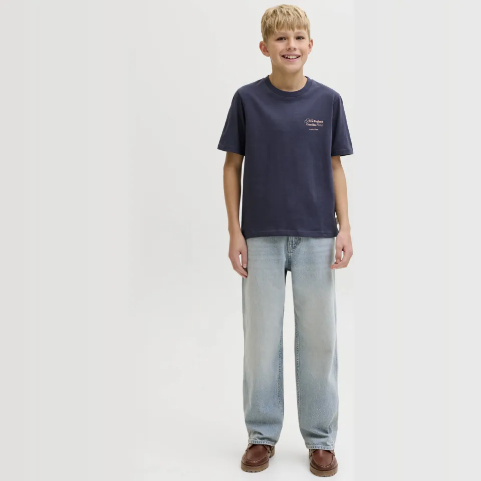 Jack & Jones JUNIOR T-shirt met backprint grijsblauw Grijsblauw c