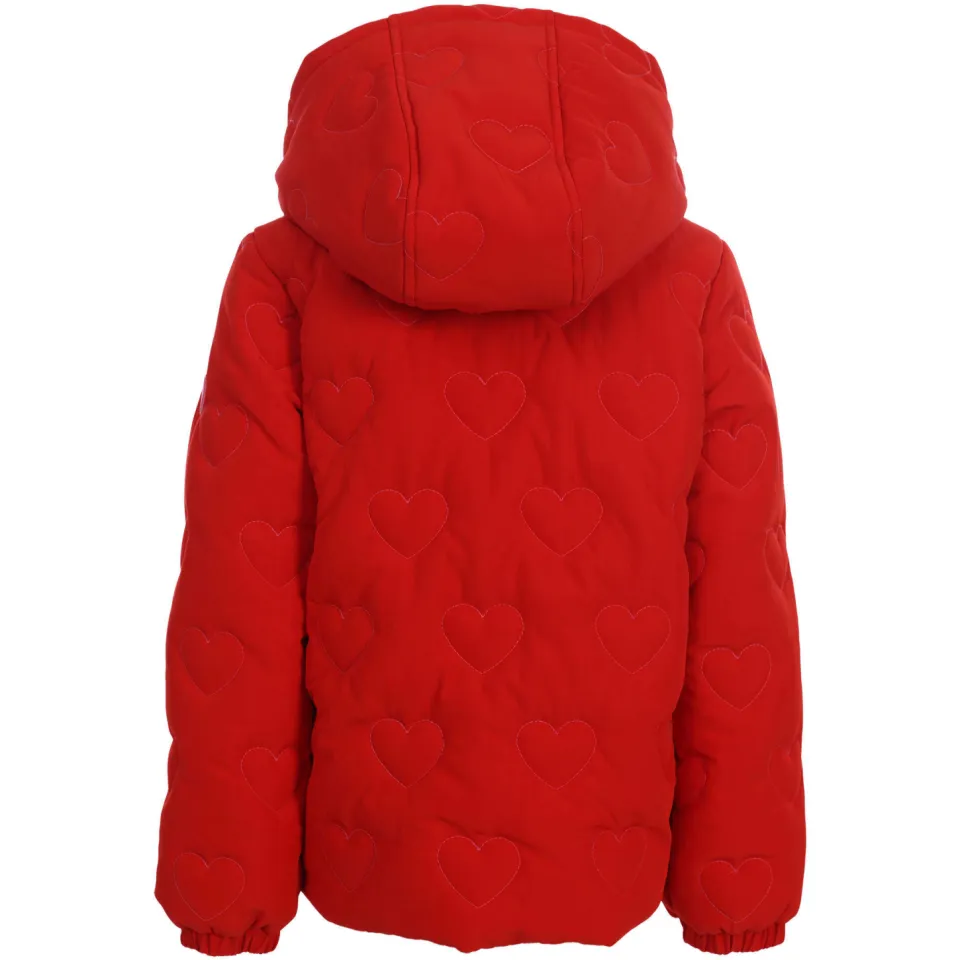 LOOXS little teddy winterjas met hartjes rood, foto 4