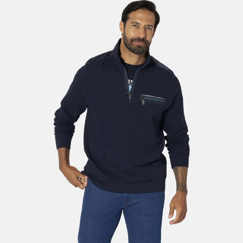 Jan Vanderstorm +FIT Collectie gebreide trui ABBO donkerblauw, foto 3