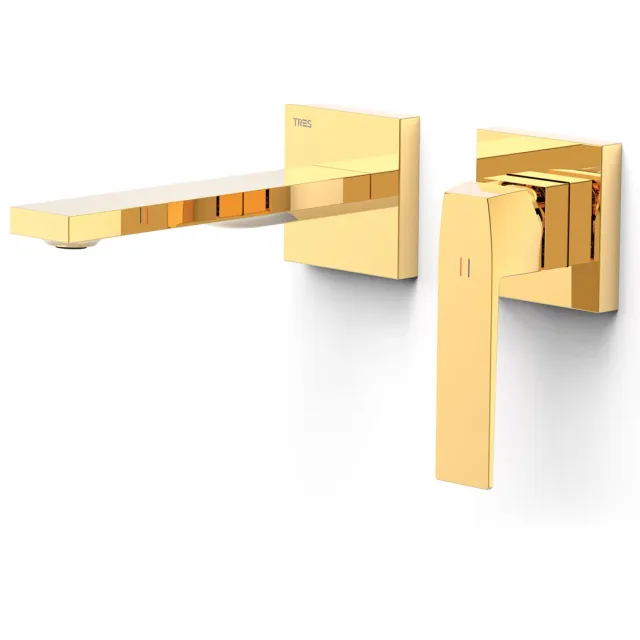 Tres Slim Exclusive wastafelmengkraan inbouw goud