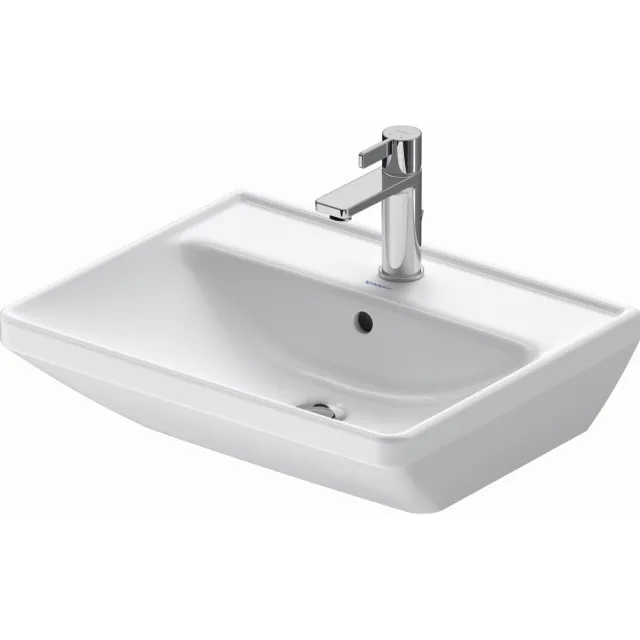 Duravit Wastafel Duravit D-Neo Met Overloop Kraanvlak 1 Kraangat 55 cm Hoogglans Wit