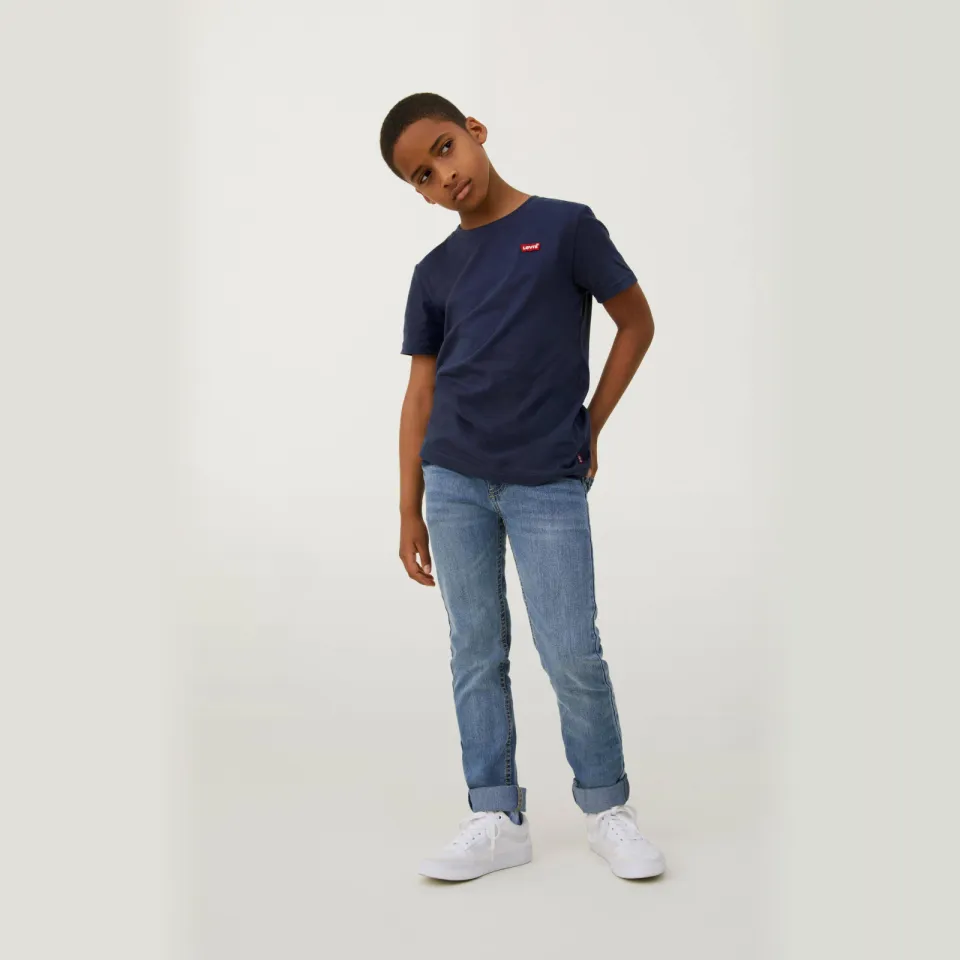 Levi's basic T-shirt Batwing chest donkerblauw