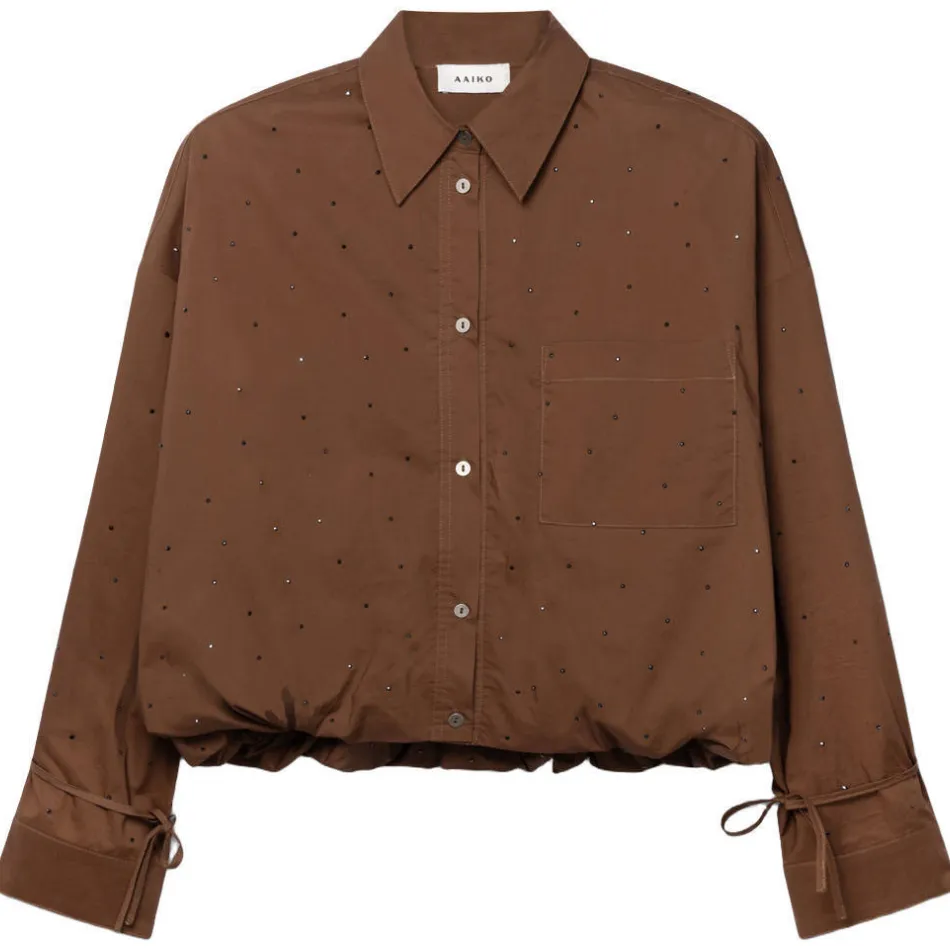 Aaiko blouse met strass bruin, foto 2